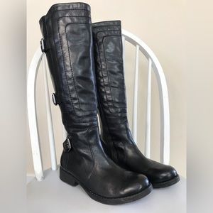 Juicy Couture Black Leather Moto Combat Boot size 8